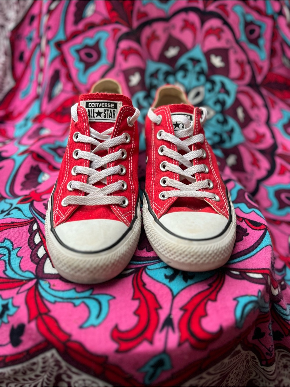 Converse Red Low-Top All Star Sneakers
